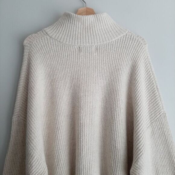 OLD NAVY Shaker-Stitch Half Zip Go-Recycled Pullover Sweater Ivory Sz XXL - Picture 10 of 16